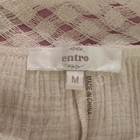 Entro gauzy, lace tassel top, 100% cotton. - Picture 4 of 5